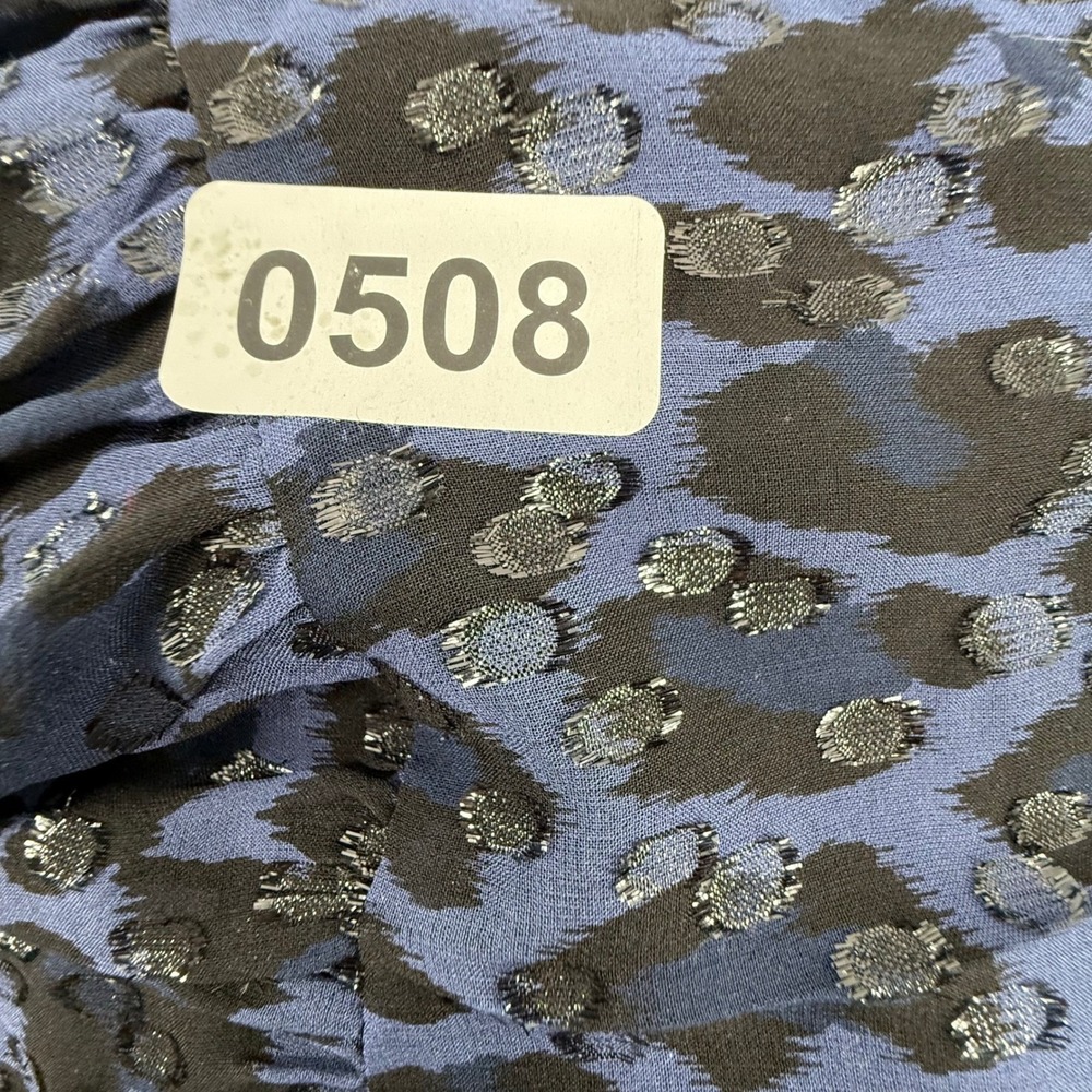 Kate Spade New York Silk Maxi Dress Medium Blue Black Leopard Print Sequins - Picture 13 of 13